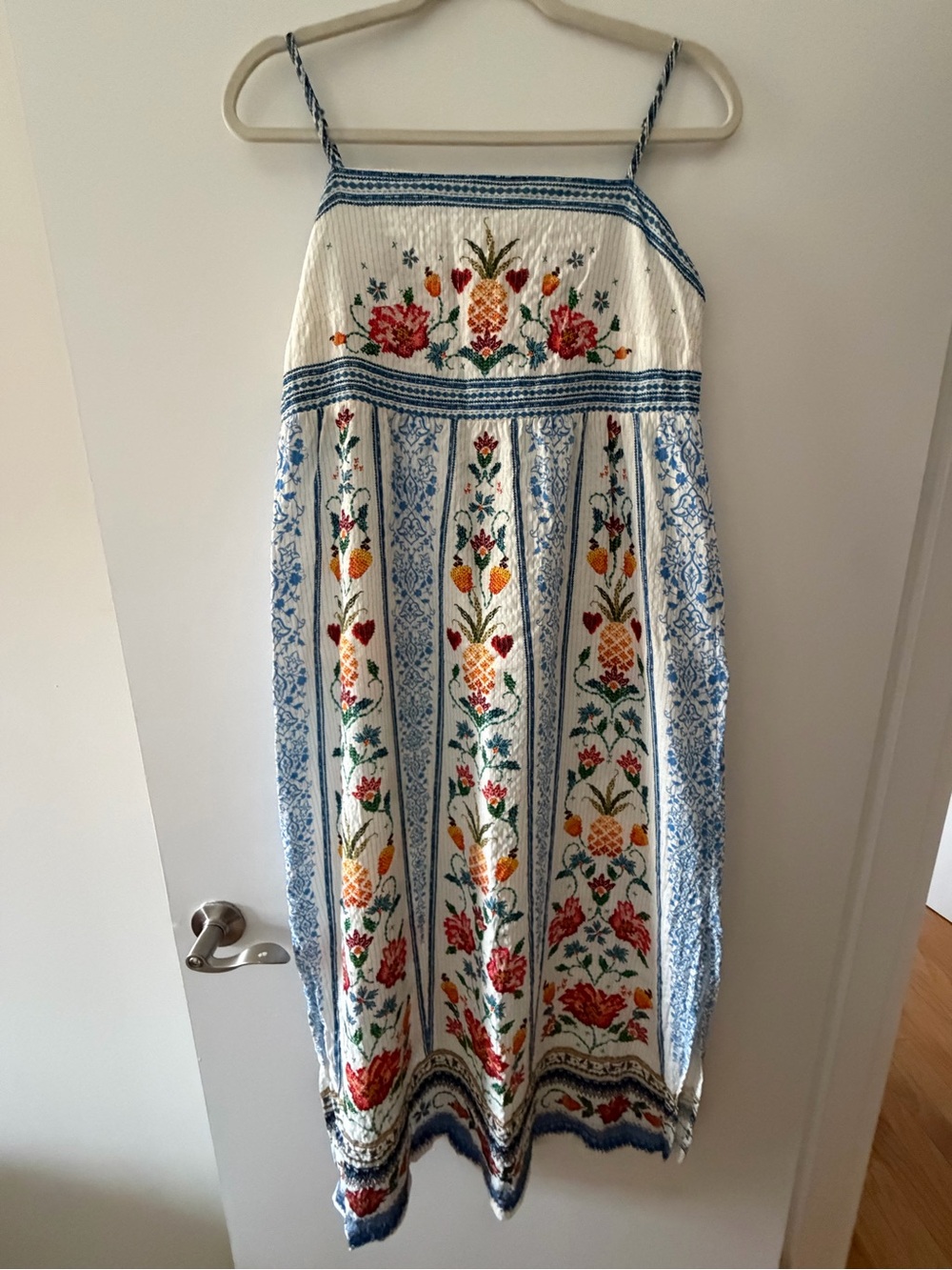 FARM Rio White Pineapple Maxi Dress with Gold Trim - Picture 2 of 4